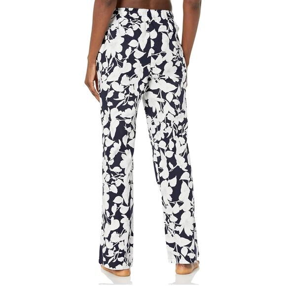 New Women’s Poplin Floral Print Wide Leg Pajama Sleep Pants Size L - Picture 3 of 4